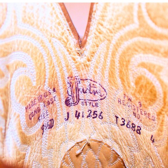 JUSTIN | Men's Buck Western Cowboy Boots 9.5D Unisex Rodeo Cowgirl Boho Made USA - Picture 6 of 8